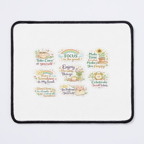 Item preview, Self-Care & Positive Mindset Sticker Bundle | Cute Motivational Quotes PNG | Aesthetic Digital Sticker Collection designed and sold by Ishratparween11.