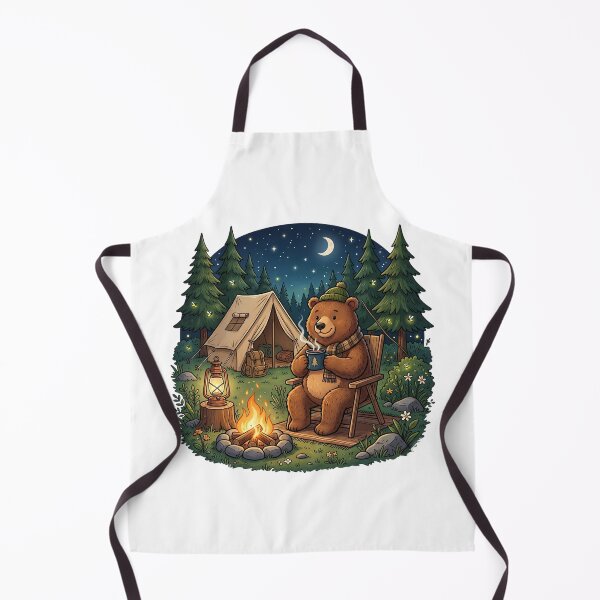 Item preview, Cute Bear Campfire Night Forest. designed and sold by HorrorInkStudio.