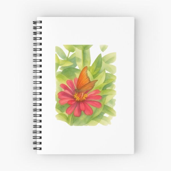 Item preview, Gulf Fritillary Butterfly on the Crimson Zinnia designed and sold by The Insect Library.