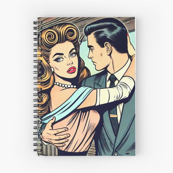 Aperçu de l'œuvre Retro Glam Pop Art Pin Up Couple Hugging  créée et vendue par GildedStraw.