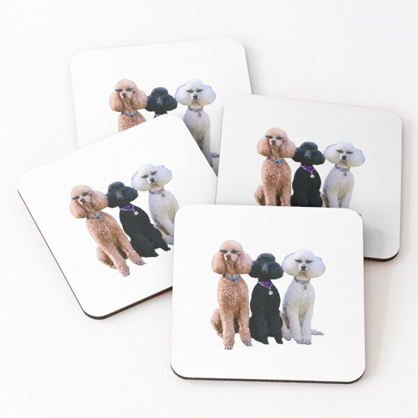 Artikelvorschau, Three Poodles With Sunglasses Cool Dog Art Print entworfen und verkauft von chaos-and-curls.