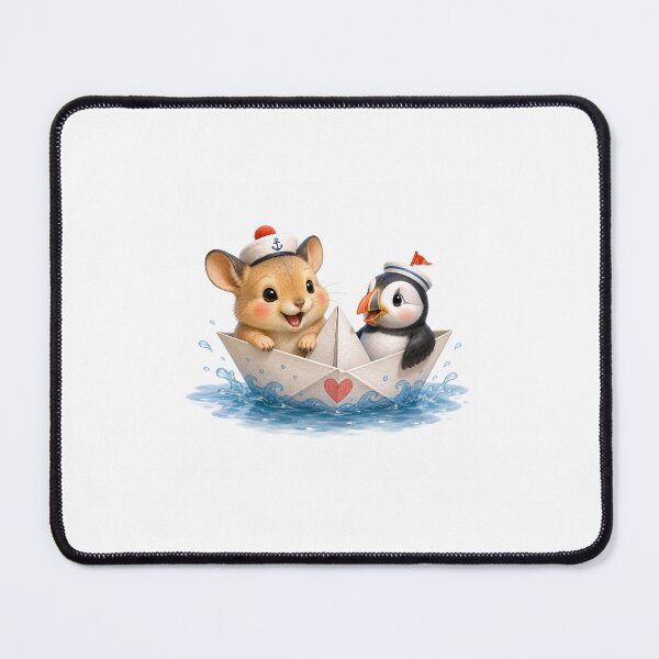 Item preview, Tiny sailors floating through happy little waves designed and sold by QuirkNest Studio .