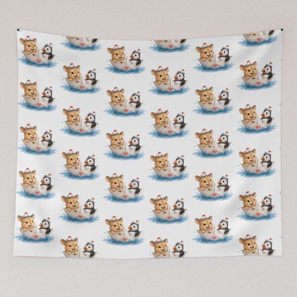 Item preview, Tiny sailors floating through happy little waves designed and sold by QuirkNest Studio .