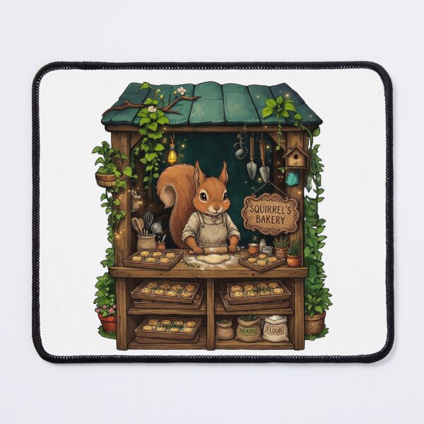 Item preview, Squirrel's Bakery | Cozy Woodland Bakery | Cottagecore Baking Art | Cute Squirrel Baker | Fantasy Forest Bakery | Baking Lover Gift designed and sold by MrDev.
