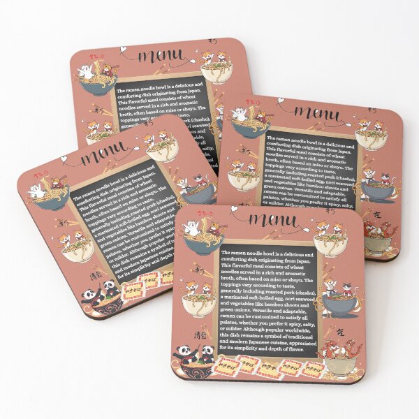 Item preview, Cute Anime Cats and Dragons Japanese Ramen Menu designed and sold by hoodiehood.