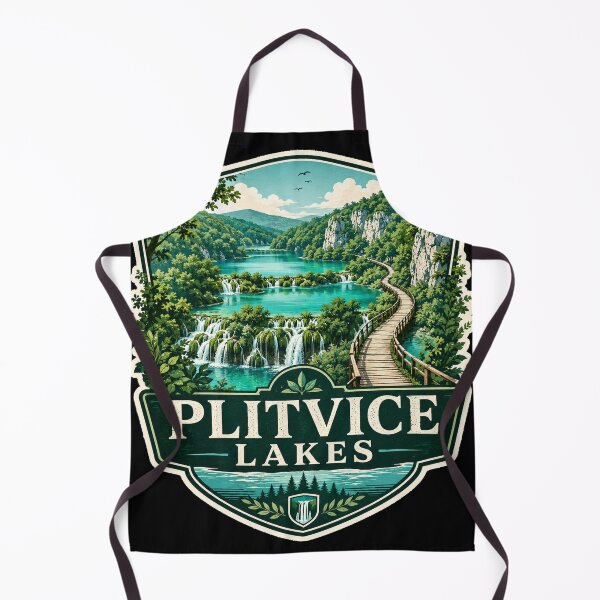 Item preview, Plitvice Lakes Turquoise Waterfalls Vintage Travel Poster designed and sold by ArtsyExplorer.