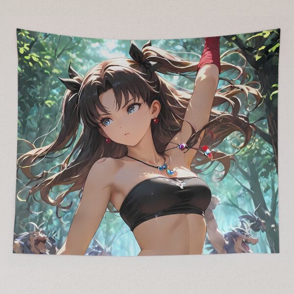 Item preview, Rin Tohsaka Fate Stay Night Forest Warrior Pose designed and sold by MicaheHaffner.
