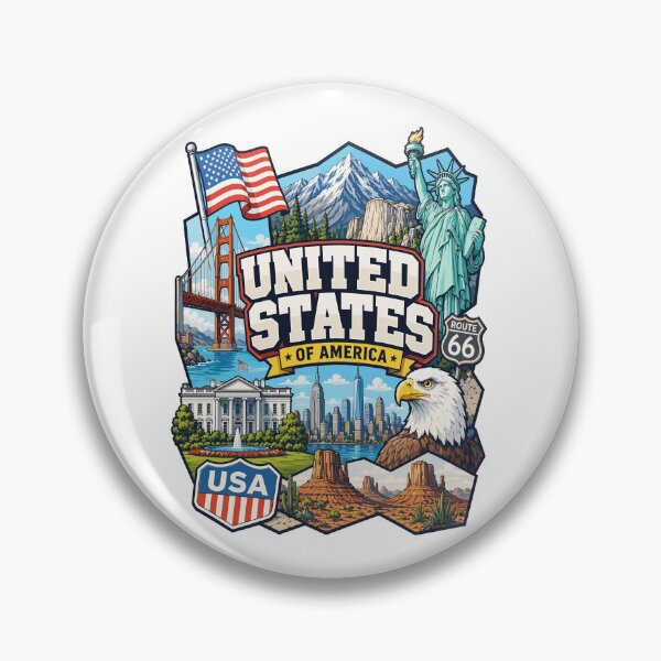 Item preview, USA Adventure Landmarks Graphic Tee designed and sold by AtuqStudio.