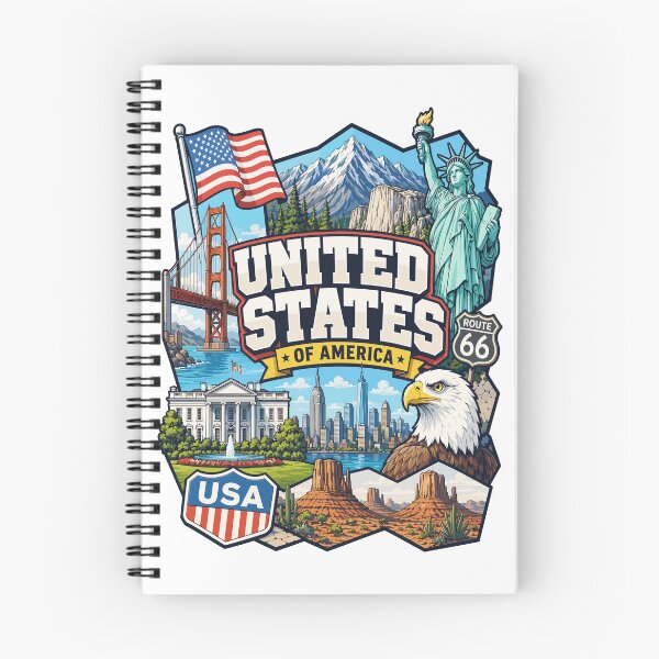 Item preview, USA Adventure Landmarks Graphic Tee designed and sold by AtuqStudio.