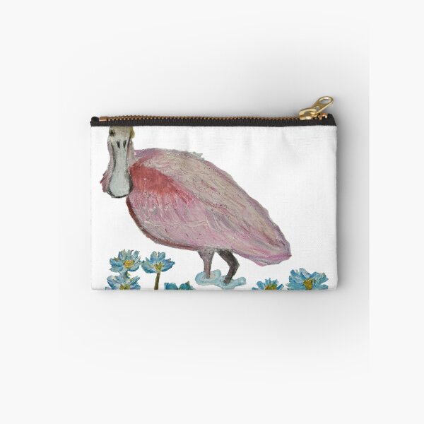 Item preview, Roseate Spoonbill with blue water lilies designed and sold by woodland-towers.