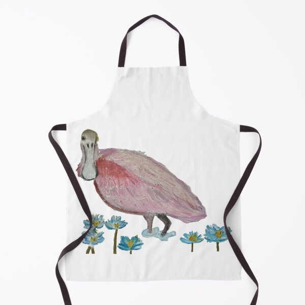 Item preview, Roseate Spoonbill with blue water lilies designed and sold by woodland-towers.