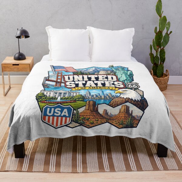Item preview, USA Adventure Landmarks Graphic Tee designed and sold by AtuqStudio.