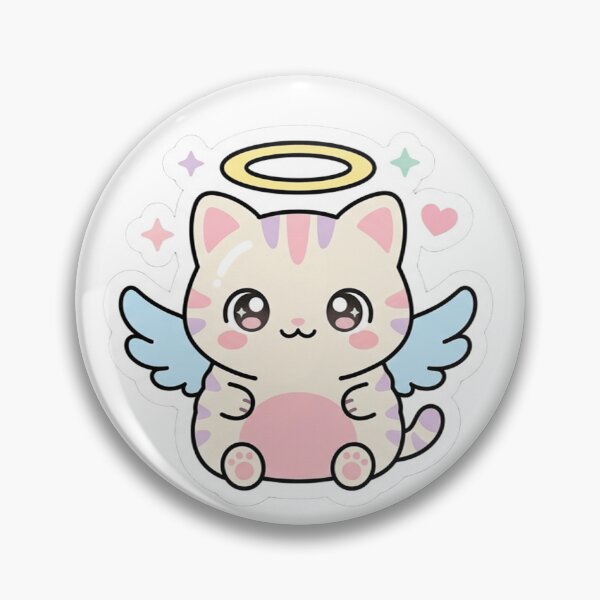 Item preview, Angel Cat Sticker | Cute Kawaii Pastel Cat | MONOFLUX designed and sold by MonoFlux.