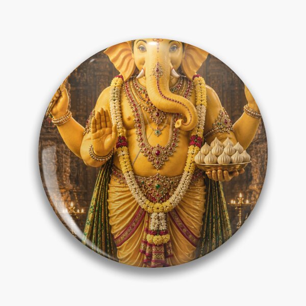 Item preview, 32 Forms of Lord Ganesha Collection | Haridra Ganapati – The Sacred Turmeric Lord | Museum-Quality Hindu Devotional Wall Art designed and sold by Homyar.