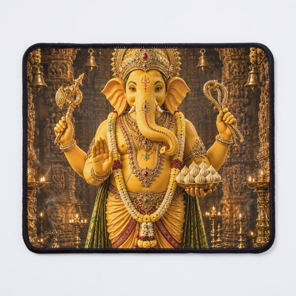 Item preview, 32 Forms of Lord Ganesha Collection | Haridra Ganapati – The Sacred Turmeric Lord | Museum-Quality Hindu Devotional Wall Art designed and sold by Homyar.