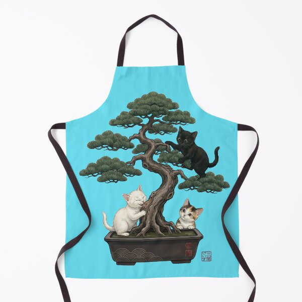 Item preview, Bonsai Zen Tree with Three Cute Kittens designed and sold by JapanekoGallery.