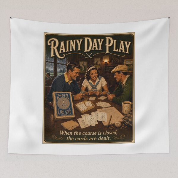Item preview, Vintage Card Golf Clubhouse Art with Retro Golfer Quote designed and sold by TerScott.