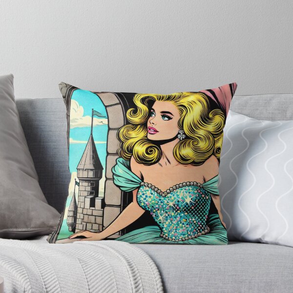 Aperçu de l'œuvre Retro Glam Pop Art Pin Up Princess Castle créée et vendue par GildedStraw.