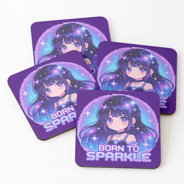 Item preview, Born To Sparkle - Kawaii Galaxy Anime Girl Pixel Art designed and sold by PotionPixelArt.