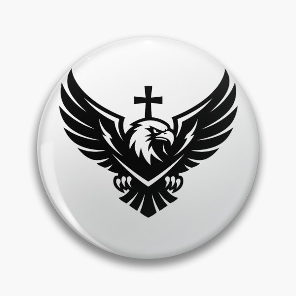Item preview, Majestic Eagle With Cross – Faith & Strength Emblem designed and sold by MastersDesignNk.
