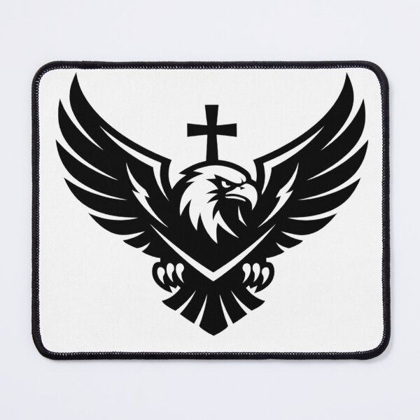 Item preview, Majestic Eagle With Cross – Faith & Strength Emblem designed and sold by MastersDesignNk.