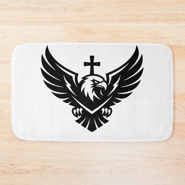 Item preview, Majestic Eagle With Cross – Faith & Strength Emblem designed and sold by MastersDesignNk.