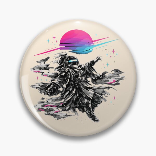 Item preview, Neon Retro Synthwave Sumi-E Ancient Spaceman designed and sold by KungPowUnicorn.