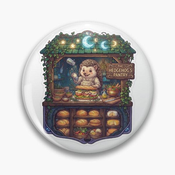 Item preview, The Hedgehog's Pantry | Cozy Sandwich Shop | Woodland Bakery & Deli | Cute Forest Hedgehog | Cottagecore Kitchen | Whimsical Sticker designed and sold by MrDev.