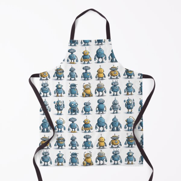 Item preview, Whimsical Cartoon Robot All-Over Pattern designed and sold by Boddicca.