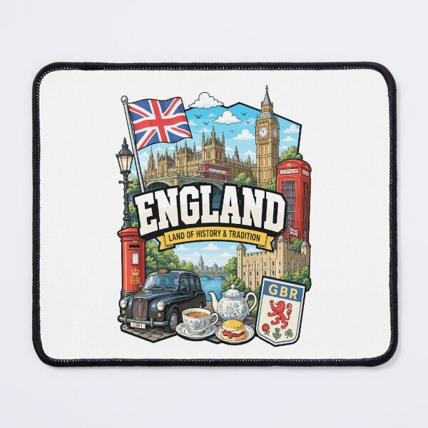 Item preview, England Adventure Landmarks Graphic Tee designed and sold by AtuqStudio.