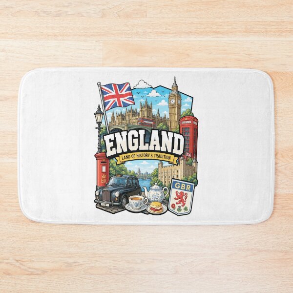 Item preview, England Adventure Landmarks Graphic Tee designed and sold by AtuqStudio.