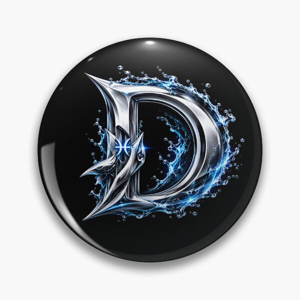 Item preview, Abyssal Finforge The Pisces Shark Letter D designed and sold by BlissBlvdShop.