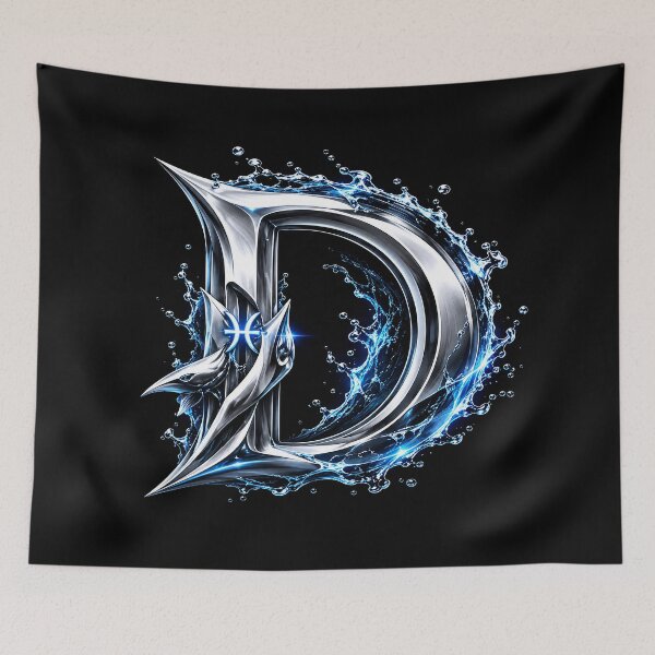 Item preview, Abyssal Finforge The Pisces Shark Letter D designed and sold by BlissBlvdShop.