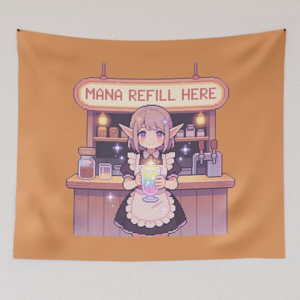 Item preview, Mana Refill Here - Cute RPG Elf Maid Pixel Art designed and sold by PotionPixelArt.