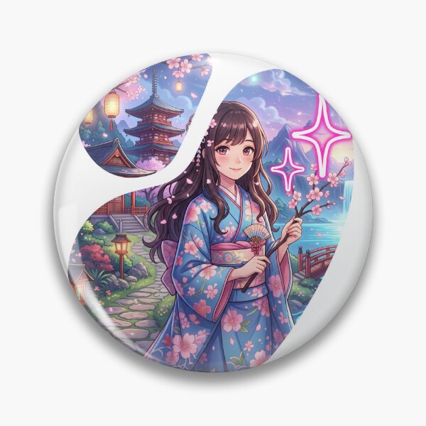 Item preview, Magical Anime Girl Kimono Sakura Japanese Shrine designed and sold by rich-moda.