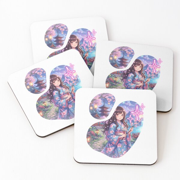 Item preview, Magical Anime Girl Kimono Sakura Japanese Shrine designed and sold by rich-moda.