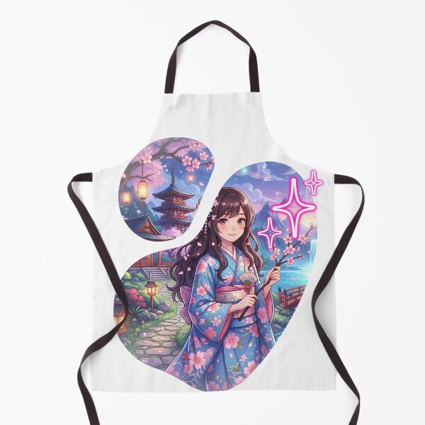 Item preview, Magical Anime Girl Kimono Sakura Japanese Shrine designed and sold by rich-moda.