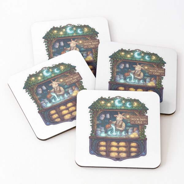 Item preview, The Moon-Dairy Cave | Enchanted Goat Cheesemaker | Magical Woodland Creamery | Cottagecore Cheese Shop | Moonlit Fantasy Market | Cute Forest Sticker designed and sold by MrDev.