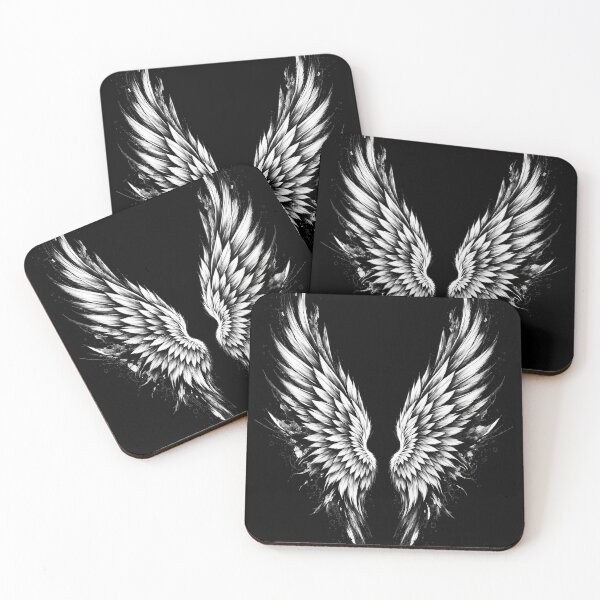 Item preview, Gothic Angel Wings – Black Ink Feather Modern Art designed and sold by lematworks.