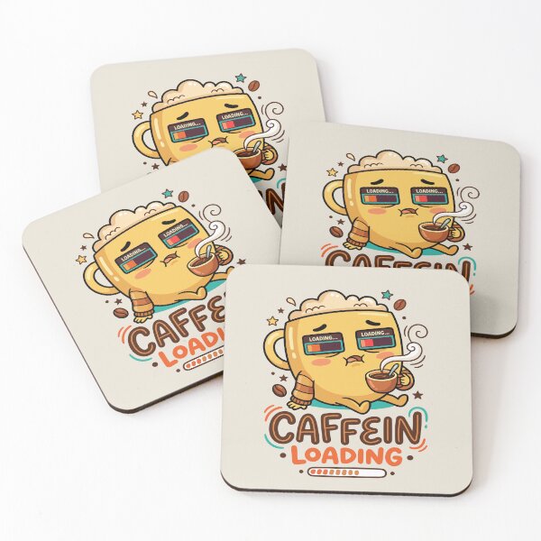 Item preview, Caffeine Loading Cute Tired Coffee Mug Cartoon designed and sold by AvivaCreative.