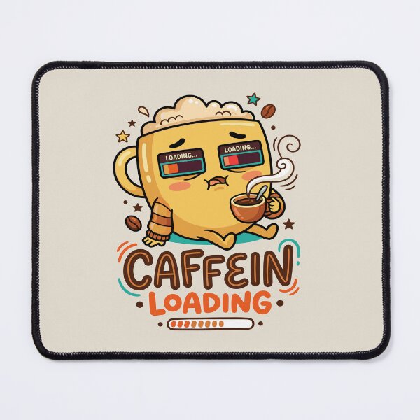 Item preview, Caffeine Loading Cute Tired Coffee Mug Cartoon designed and sold by AvivaCreative.