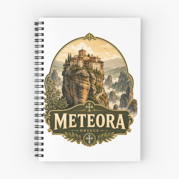 Item preview, Meteora Monastery Greece Cliff Travel Design designed and sold by ArtsyExplorer.