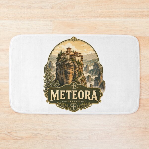 Item preview, Meteora Monastery Greece Cliff Travel Design designed and sold by ArtsyExplorer.