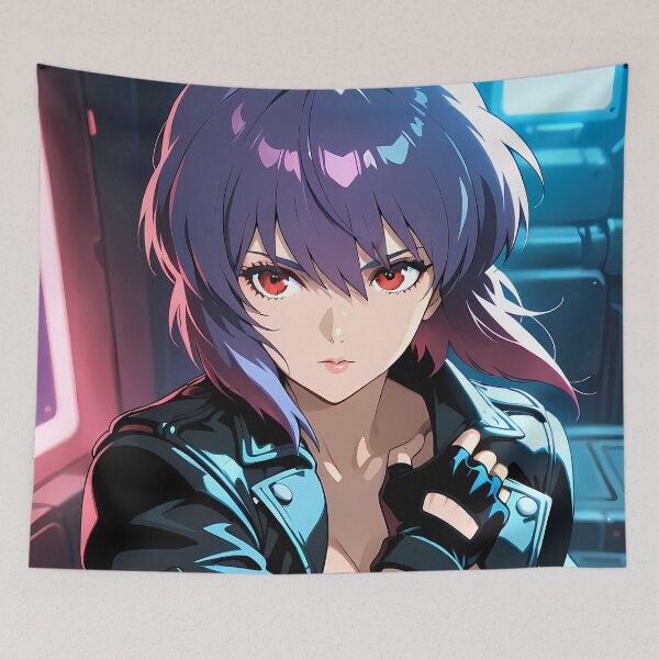 Item preview, Motoko Kusanagi Ghost in the Shell Neon Close Up designed and sold by Williamhallano.