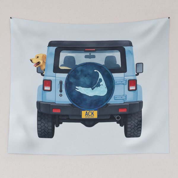 Item preview, ACK Bound: Blue Jeep and a Happy Lab designed and sold by Coastal Joy.