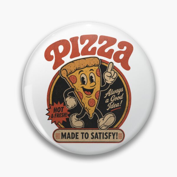 Item preview, Pizza Funny Italian Food Pizza Slice Cartoon Mascot vintage ad designed and sold by LD ART.