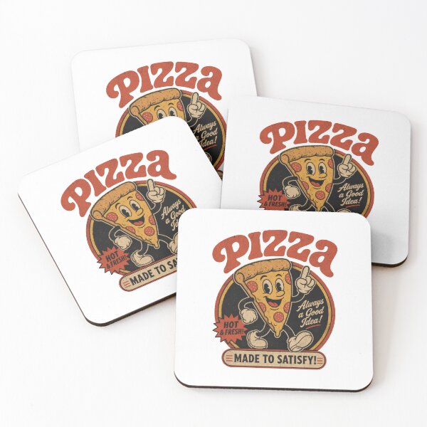 Item preview, Pizza Funny Italian Food Pizza Slice Cartoon Mascot vintage ad designed and sold by LD ART.