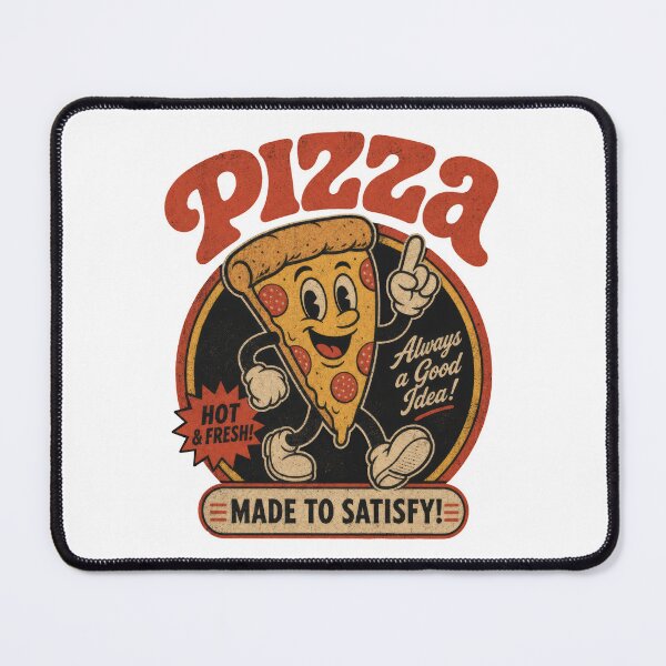 Item preview, Pizza Funny Italian Food Pizza Slice Cartoon Mascot vintage ad designed and sold by LD ART.