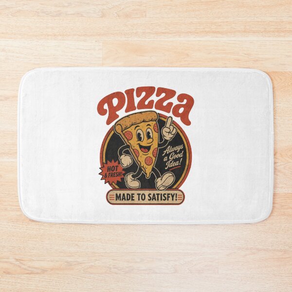 Item preview, Pizza Funny Italian Food Pizza Slice Cartoon Mascot vintage ad designed and sold by LD ART.