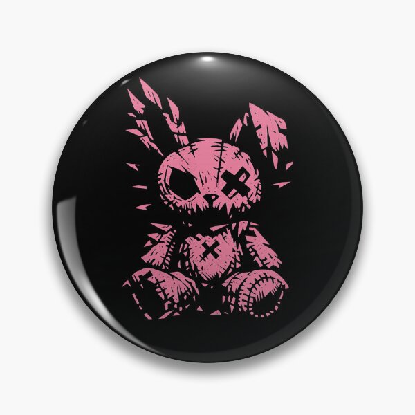 Item preview, Brutalist Plush Bunny - Gothic Stuffed Rabbit Graphic Tee - Dark Kawaii Horror Streetwear - Pink Plush Toy Art designed and sold by JonelCrafts.